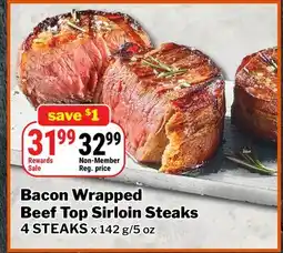 M & M Food Market Bacon Wrapped Beef Top Sirloin Steaks offer