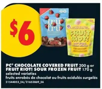 No Frills PC Chocolate Covered Fruit or Fruit Riot! Sour Frozen Fruit offer