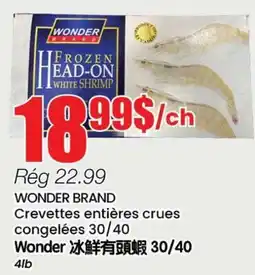 Btrust Supermarket WONDER BRAND Crevettes entières crues congelées 30/40 offer