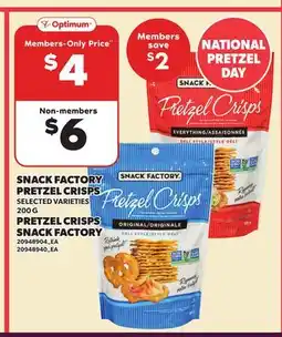 Independent City Market SNACK FACTORY PRETZEL CRISPS offer