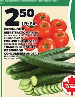 Independent City Market GREENHOUSE BEEFSTEAK TOMATOES OR ENGLISH CUCUMBERS offer