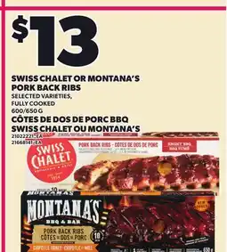 Independent City Market SWISS CHALET OR MONTANA'S SWISS CHALET OR MONTANA'S PORK BACK RIBS offer