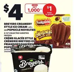 Independent City Market BREYERS CREAMERY STYLE ICE CREAM 1.41 OR POPSICLE NOVELTIES, 6-12'S offer