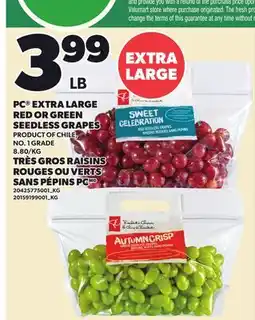Independent City Market PC EXTRA LARGE RED OR GREEN SEEDLESS GRAPES offer