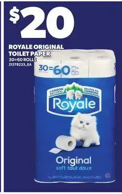 Independent City Market ROYALE ORIGINAL TOILET PAPER ROLLS, 30=60 ROLLS offer