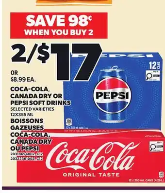 Independent City Market COCA-COLA, CANADA DRY OR PEPSI SOFT DRINKS offer