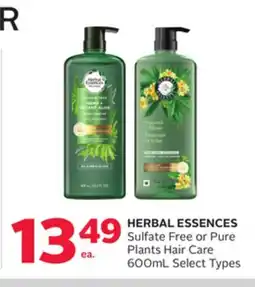 Rexall HERBAL ESSENCES Sulfate Free or Pure Plants Hair Care offer