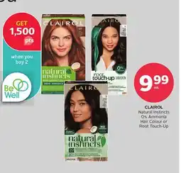 Rexall CLAIROL Natural Instincts 0% Ammonia Hair Colour or Root Touch-Up offer