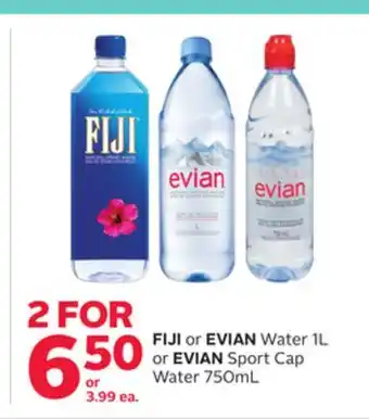 Rexall FIJI or EVIAN Water 1L or EVIAN Sport Cap Water 750mL offer