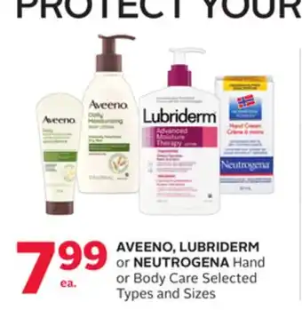 Rexall AVEENO, LUBRIDERM or NEUTROGENA Hand or Body Care offer