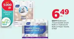 Rexall Bathroom Tissue Double 12 = 24 Rolls or Triple 8 = 24 Rolls or Paper Towels 6-Roll offer