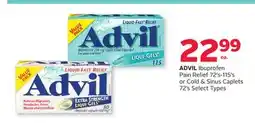 Rexall ADVIL Ibuprofen Pain Relief 72' s-115' s or Cold & Sinus Caplets 72' s offer
