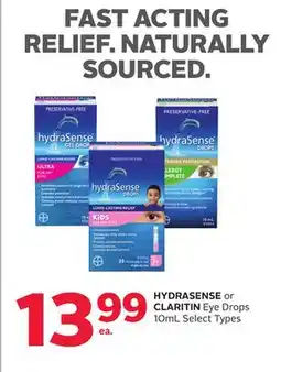 Rexall HYDRASENSE or CLARITIN Eye Drops offer