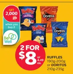 Rexall RUFFLES 190g-200g or DORITOS 210g-235g offer