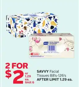 Rexall SAVVY Facial Tissues offer