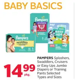 Rexall PAMPERS Splashers, Swaddlers, Cruisers or Easy Ups Jumbo Diapers or Training Pants offer