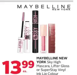 Rexall MAYBELLINE NEW YORK Sky High Mascara, Lifter Gloss or SuperStay Vinyl Ink Lip Colour offer