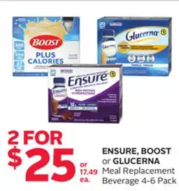 Rexall ENSURE, BOOST or GLUCERNA Meal Replacement Beverage offer