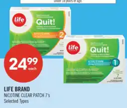 Shoppers Drug Mart LIFE BRAND NICOTINE CLEAR PATCH offer