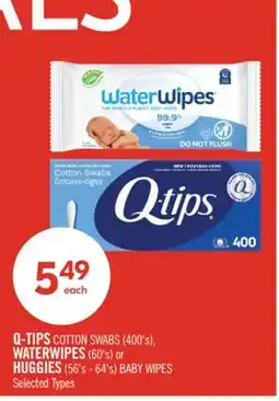 Shoppers Drug Mart Q-TIPS COTTON SWABS (400's), WATERWIPES (60's) or HUGGIES (56's - 64's) BABY WIPES offer
