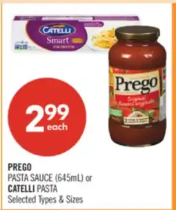 Shoppers Drug Mart PREGO PASTA SAUCE (645mL) or CATELLI PASTA offer