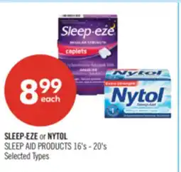 Shoppers Drug Mart SLEEP-EZE OR NYTOL SLEEP AID PRODUCTS offer