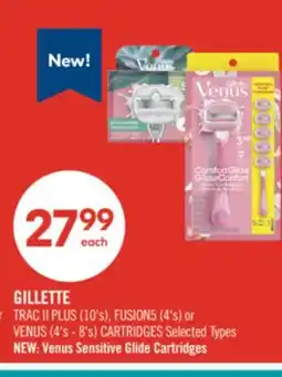 Shoppers Drug Mart GILLETTE TRAC II PLUS (10's), FUSION5 (4's) or VENUS (4's - 8's) CARTRIDGES offer