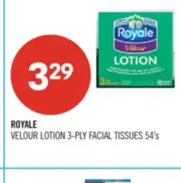Shoppers Drug Mart ROYALE VELOUR LOTION 3-PLY FACIAL TISSUES 54's offer