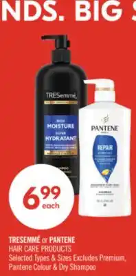 Shoppers Drug Mart TRESEMME or PANTENE HAIR CARE PRODUCTS offer