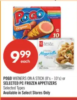 Shoppers Drug Mart POGO WIENERS ON A STICK (8's - 10's) or SELECTED PC FROZEN APPETIZERS offer