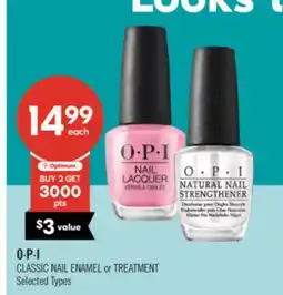 Shoppers Drug Mart O·P·I CLASSIC NAIL ENAMEL or TREATMENT offer