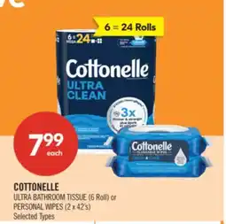 Shoppers Drug Mart COTTONELLE ULTRA BATHROOM TISSUE (6 Roll) or PERSONAL WIPES (2 x 42's) offer