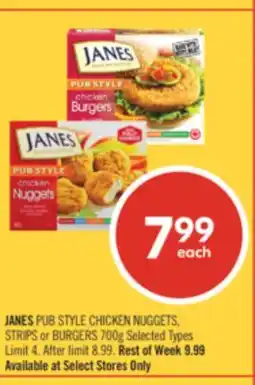 Shoppers Drug Mart JANES PUB STYLE CHICKEN NUGGETS, STRIPS or BURGERS offer