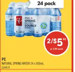 Shoppers Drug Mart PC NATURAL SPRING WATER offer