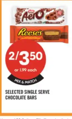 Shoppers Drug Mart SELECTED SINGLE SERVE CHOCOLATE BARS offer