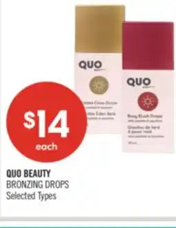 Shoppers Drug Mart QUO BEAUTY BRONZING DROPS offer