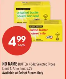 Shoppers Drug Mart NO NAME BUTTER offer