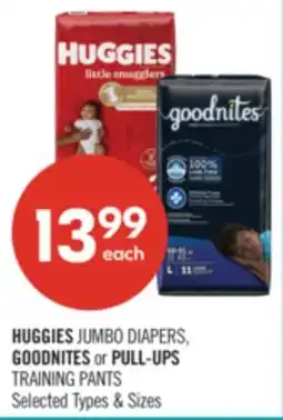 Shoppers Drug Mart HUGGIES JUMBO DIAPERS, GOODNITES or PULL-UPS TRAINING PANTS offer