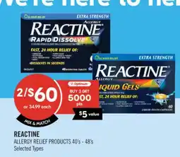 Shoppers Drug Mart REACTINE ALLERGY RELIEF PRODUCTS offer