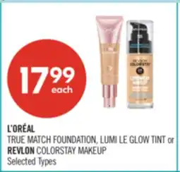 Shoppers Drug Mart L'ORÉAL TRUE MATCH FOUNDATION, LUMI LE GLOW TINT or REVLON COLORSTAY MAKEUP offer