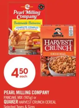 Shoppers Drug Mart PEARL MILLING COMPANY PANCAKE MIX (905g) or QUAKER HARVEST CRUNCH CEREAL offer