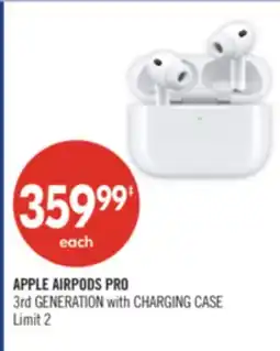 Shoppers Drug Mart APPLE AIRPODS PRO 3rd GENERATION with CHARGING CASE offer