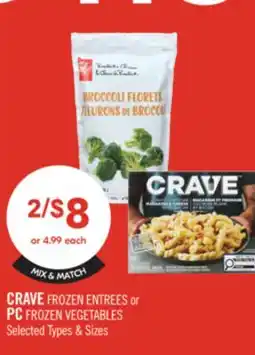 Shoppers Drug Mart CRAVE FROZEN ENTREES PC FROZEN VEGETABLES offer
