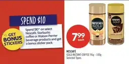 Shoppers Drug Mart NESCAFÉ GOLD INSTANT COFFEE offer