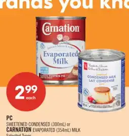 Shoppers Drug Mart PC SWEETENED CONDENSED (300mL) or CARNATION EVAPORATED (354mL) MILK offer