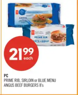 Shoppers Drug Mart PC PRIME RIB, SIRLOIN or BLUE MENU ANGUS BEEF BURGERS 8's offer