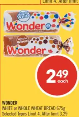 Shoppers Drug Mart WONDER WHITE or WHOLE WHEAT BREAD offer