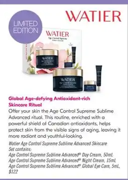 Shoppers Drug Mart Watier Age Control Supreme Sublime Advanced Skincare offer