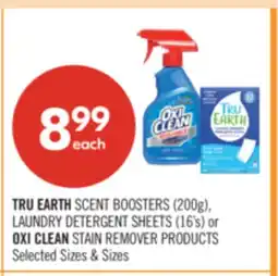 Shoppers Drug Mart TRU EARTH SCENT BOOSTERS (200g), LAUNDRY DETERGENT SHEETS (16's) or OXI CLEAN STAIN REMOVER PRODUCTS offer