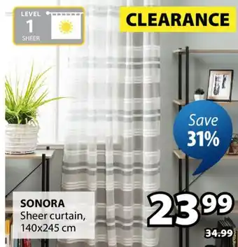JYSK SONORA Sheer curtain offer
